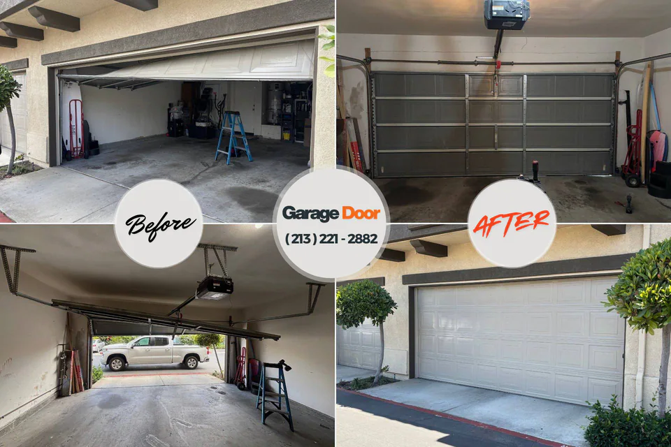 Before and after: garage door repair Fountain Hill, PA